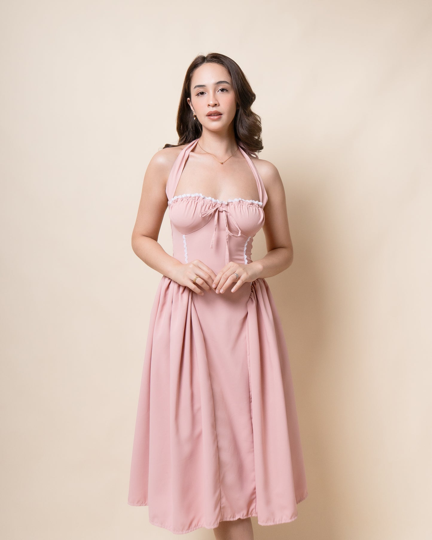 ASTRA Halter Midi Dress