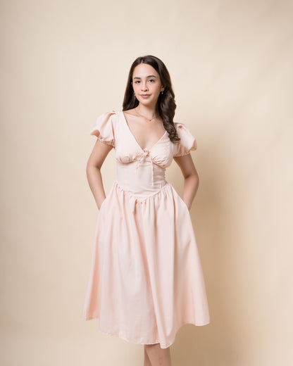 LUMINA Puff Midi Dress