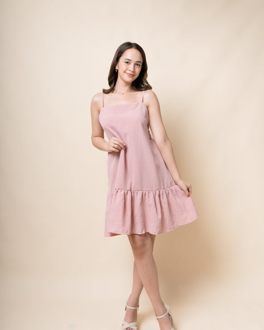 KENNA Gingham Babydoll Dress