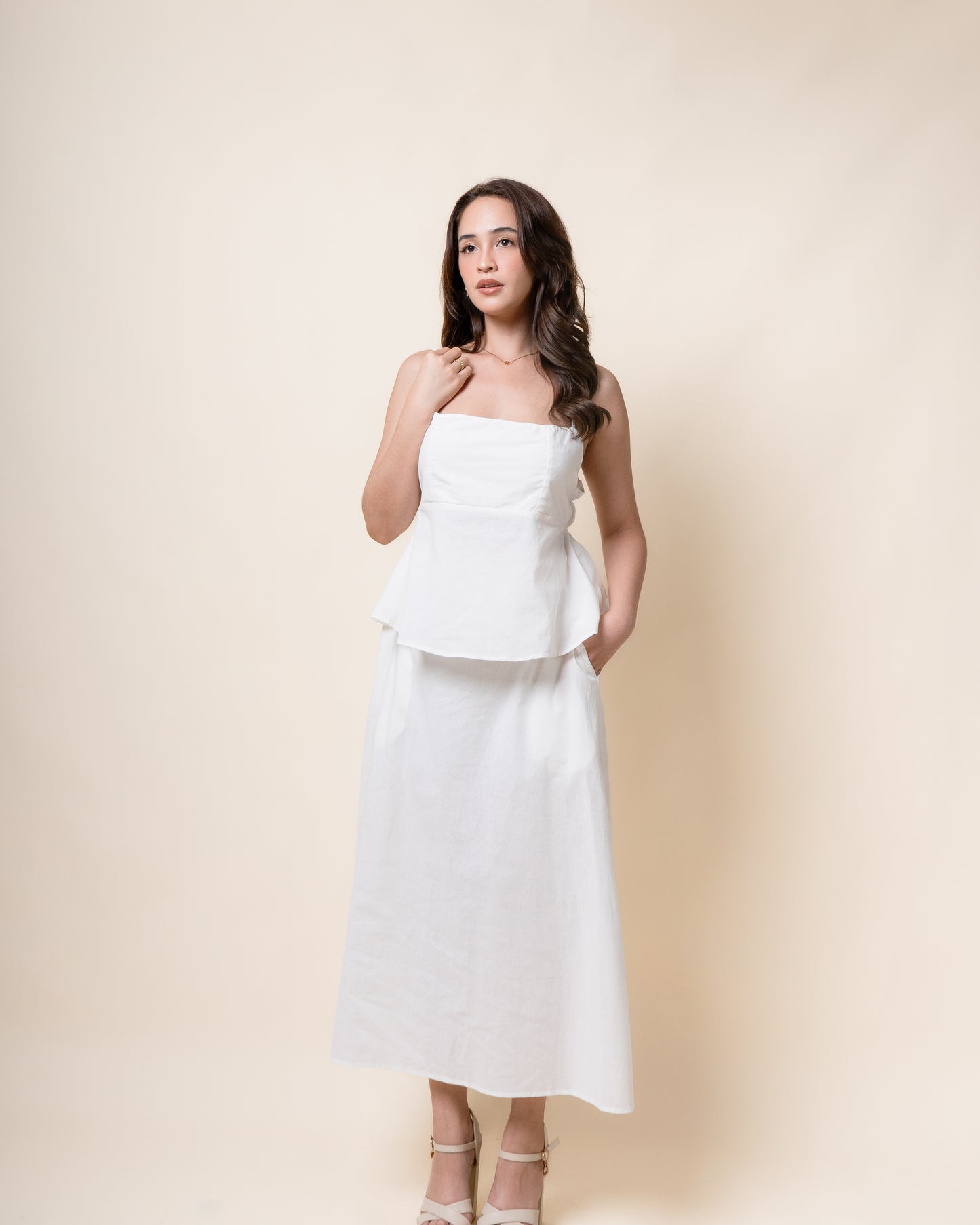 Akira Top + Maxi Skirt Linen Set