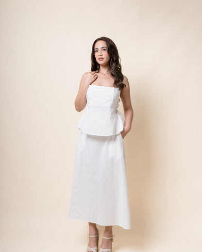 Akira Top + Maxi Skirt Linen Set