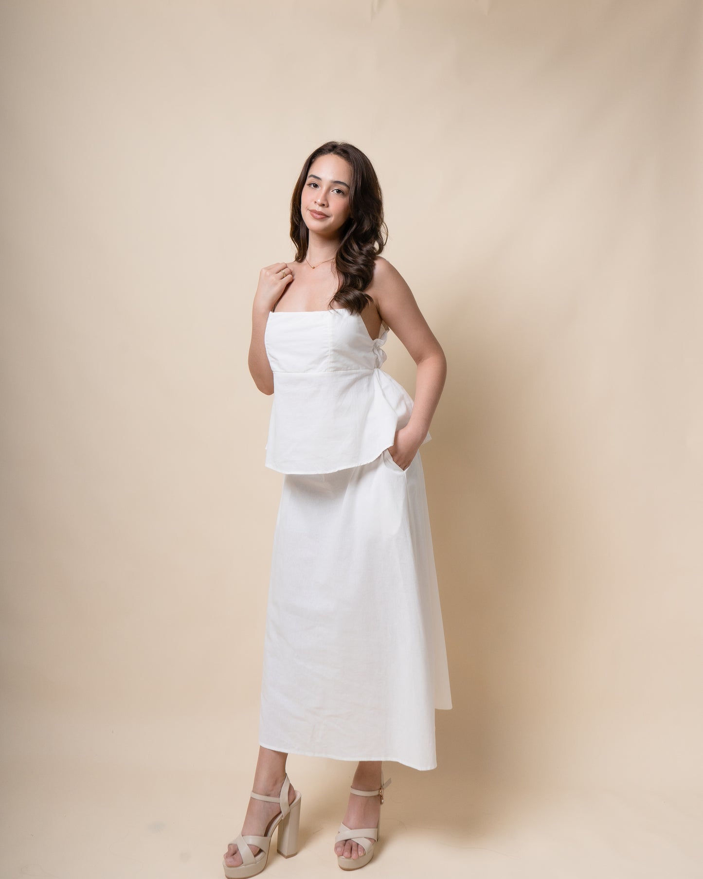 Akira Top + Maxi Skirt Linen Set
