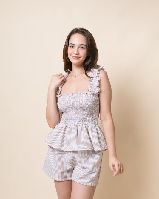 AVELINE Smock Top + Shorts Set