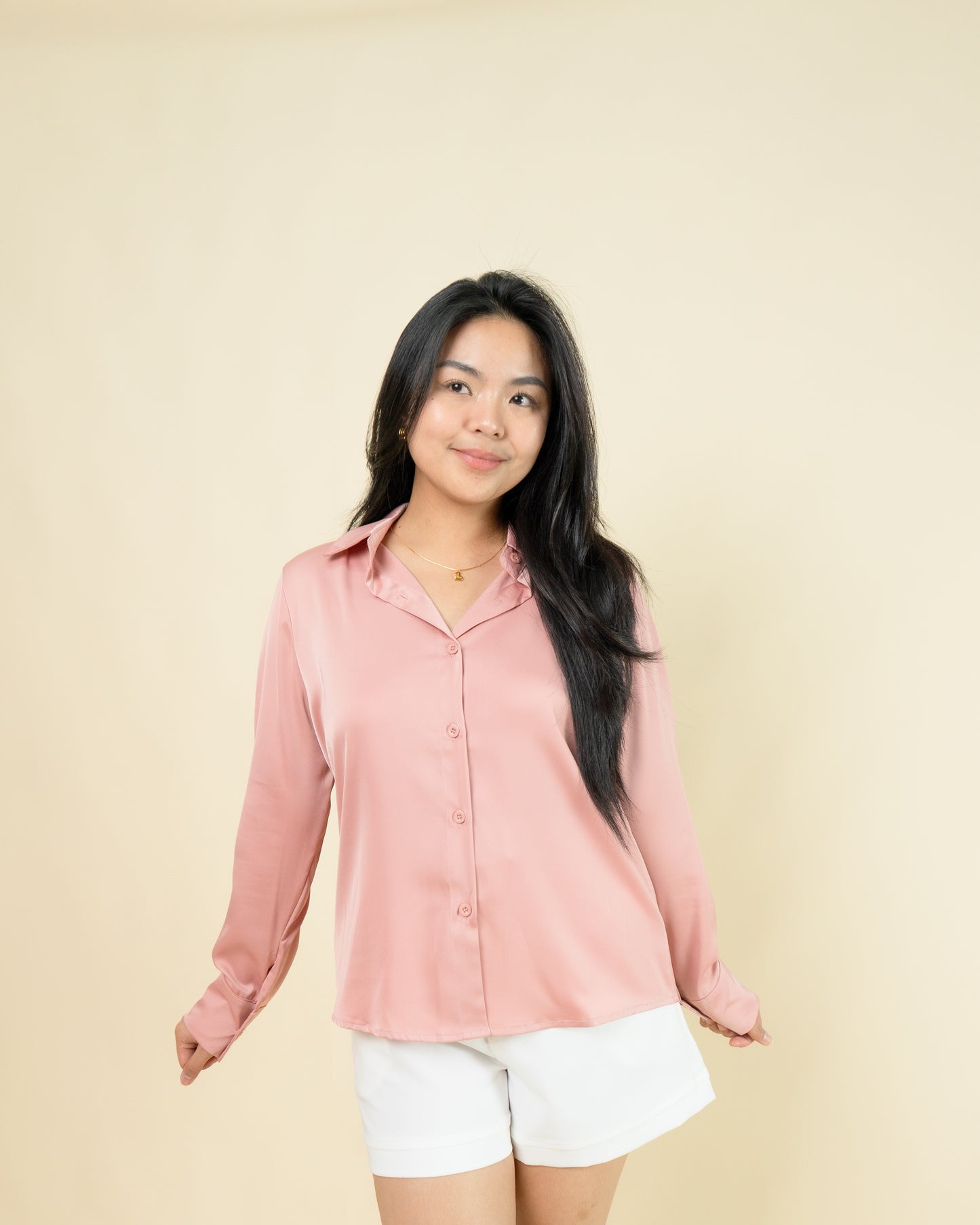 Valentina Satin Button Up Top