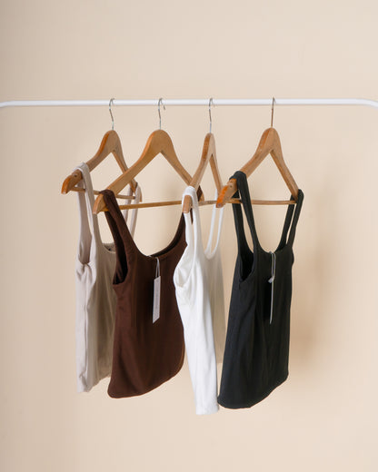 ETTA Square Neck Basic Sleeveless Top