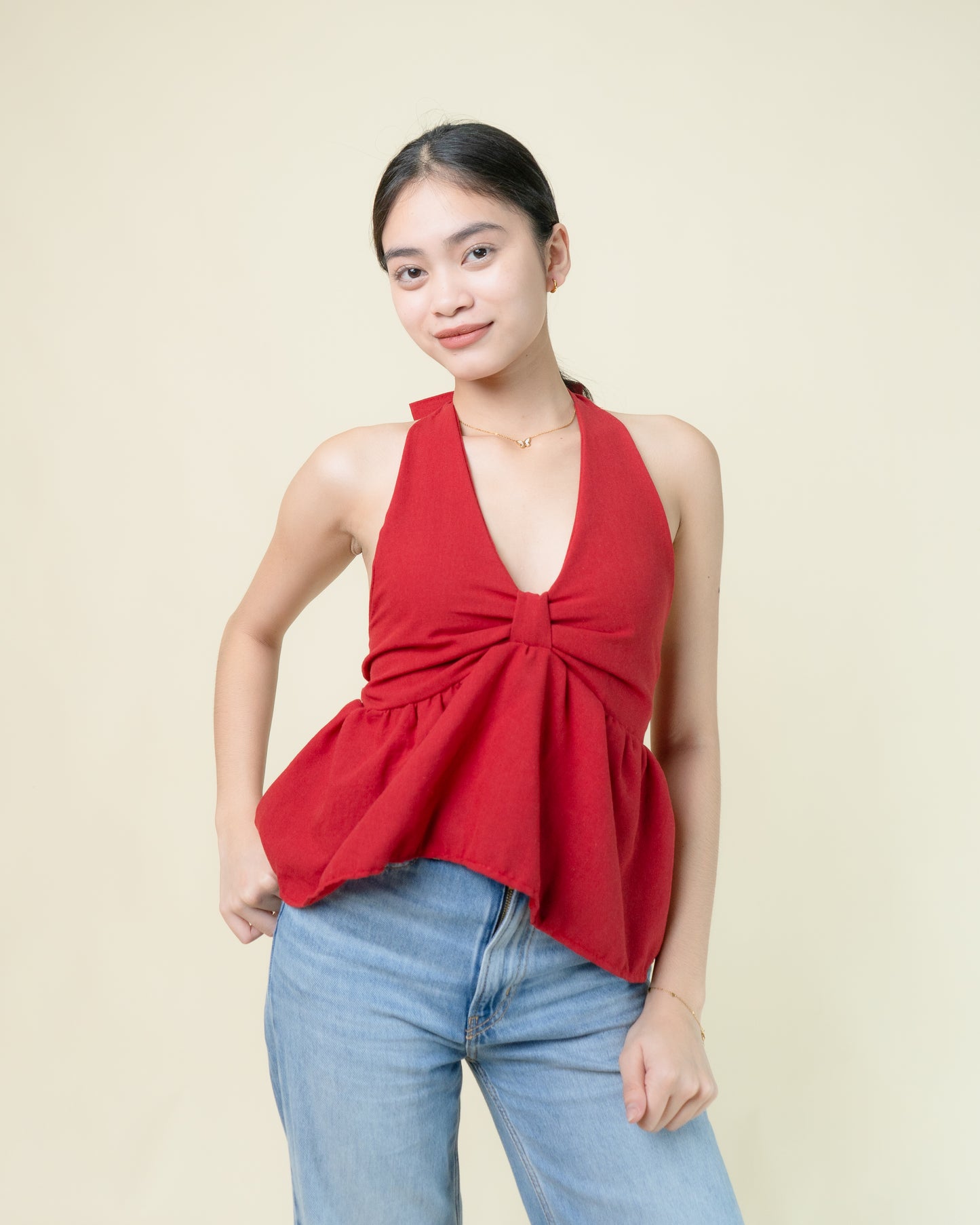 SACHA Halter Peplum Top