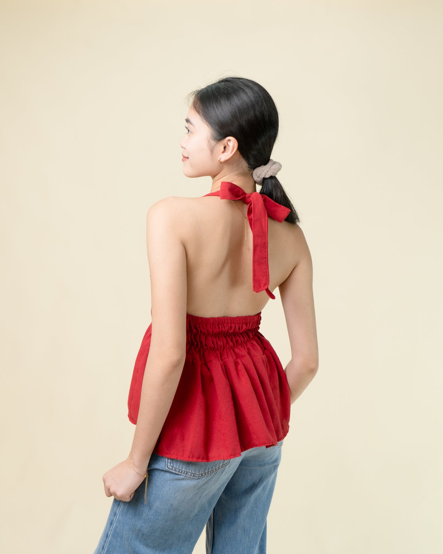 SACHA Halter Peplum Top