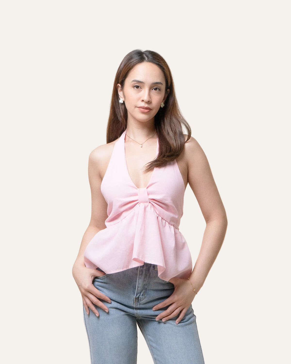 SACHA Halter Peplum Top